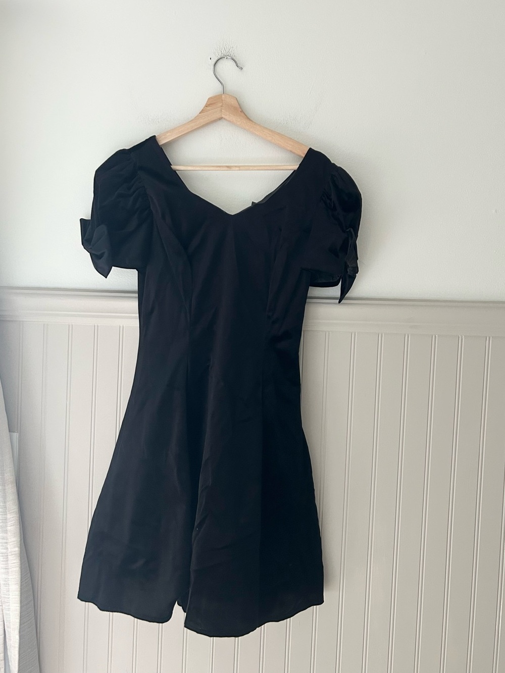 Vintage 1990s d.b.y ltd Black Puff Sleeve Bow Dress Size 5 Tulle Skirt Party